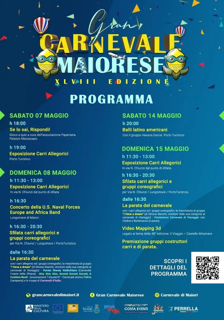 Prenotate il vostro soggiorno dall’8 al 15 Maggio per vivere il carnevale di Primavera !